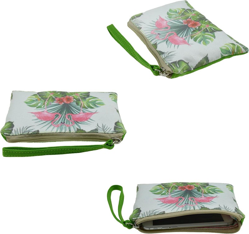 Rantanto Small Cute Cash Coin Purse, Canvas Change Purse, Kawaii Coin Pouch With Handle Christmas Gift For Women Teenager Girls (BG0004 Flamingo) - Image 3