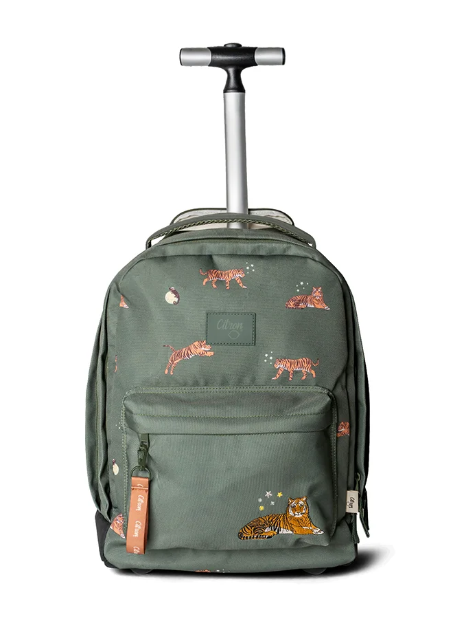 Citron Trolley Bag - Tiger - Durable Rolling Bag for School or Travel