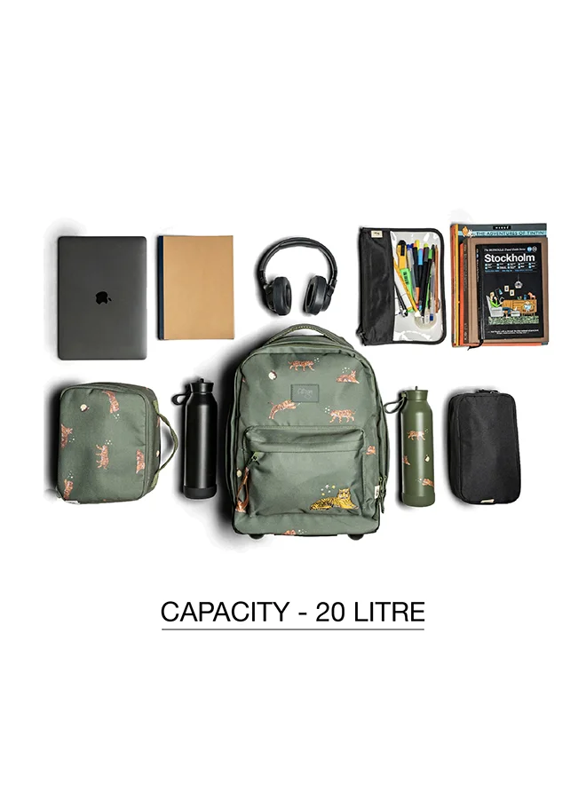 Citron Trolley Bag - Tiger - Durable Rolling Bag for School or Travel