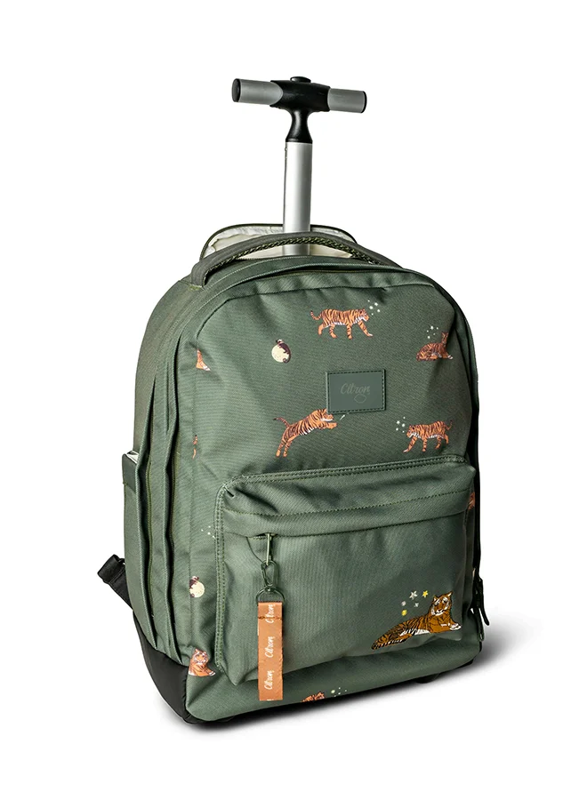 Citron Trolley Bag - Tiger - Durable Rolling Bag for School or Travel
