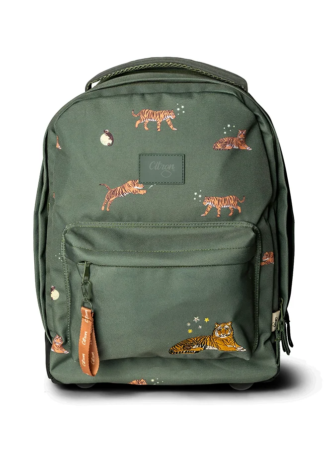 Citron Trolley Bag - Tiger - Durable Rolling Bag for School or Travel