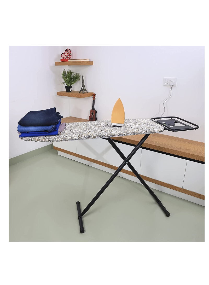 Ironing Board With Steam Iron Rest Heat Resistant Multi Colors Cotton Cover Iron Board With Cover Pad Powder Coated Steel Heat Resistant Cover Ironing Board with Heavy Sturdy Legs - Image 5