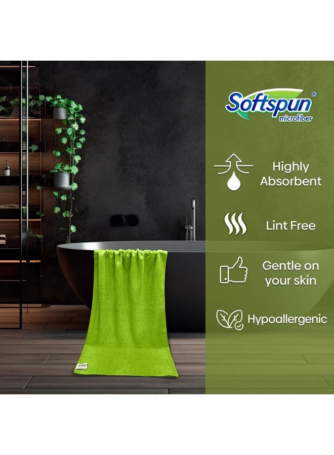 SOFTSPUN Microfiber Bath & Hair Care Towel Set of 1 Piece, 60x120 Cms (Green). Super Soft & Comfortable, Quick Drying, Ultra Absorbent in Large Size. - Image 2