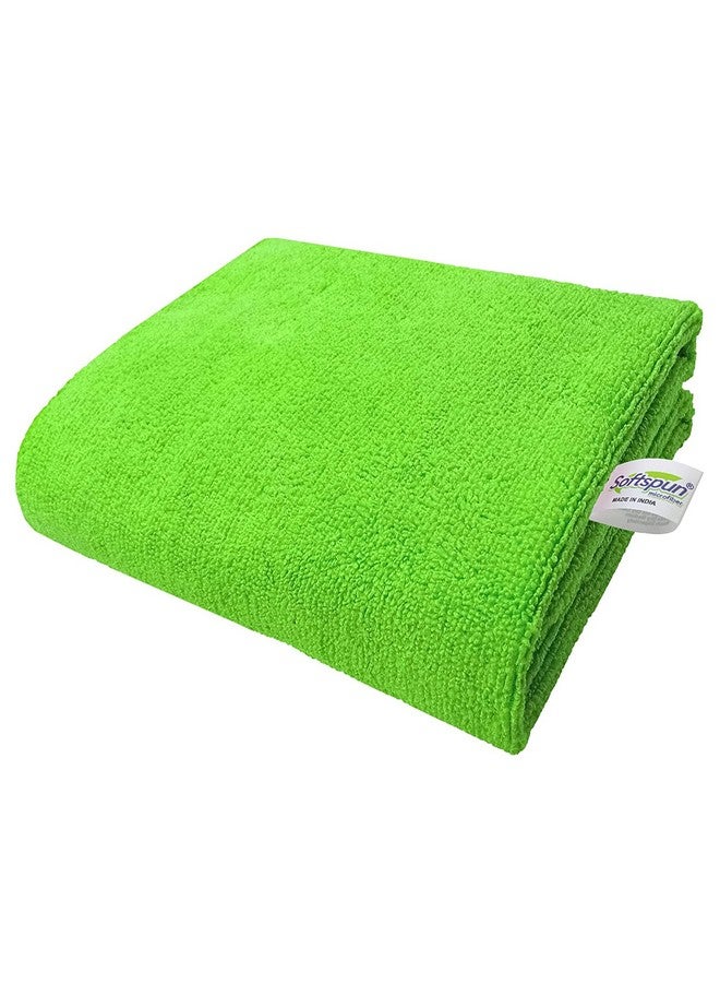 SOFTSPUN Microfiber Bath & Hair Care Towel Set of 1 Piece, 60x120 Cms (Green). Super Soft & Comfortable, Quick Drying, Ultra Absorbent in Large Size. - Image 1