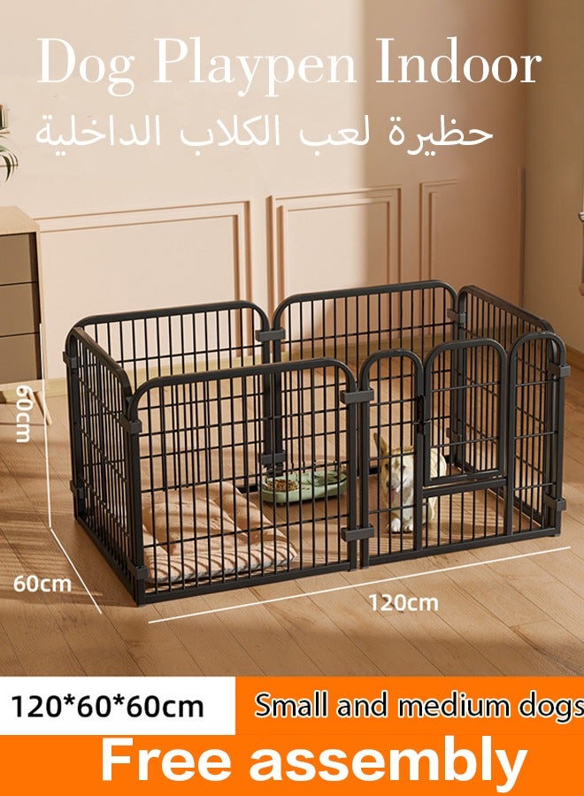 Generic Dog Playpen Indoor,47x23Inch Tall Freestanding Pet Fence for Cats and Dogs,6 Panels Pet Exercise Pen Dog Fence Outdoor for Yard Indoor Dog Pen for Large/Medium/Small Dogs,Heavy Duty Metal Puppy Playpen with Door Portable Pet Fence for RV Camping Yard  - Image 1