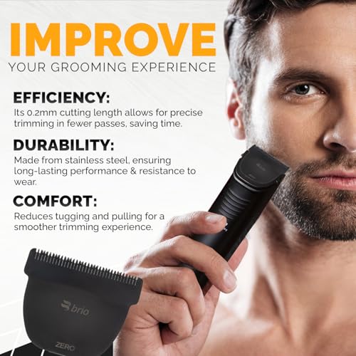 Brio Zero Blade Compatible Beardscape V2 & V1 Trimmers, Cuts Extremely Close at 0.2mm, Stainless Steel Blade Perfect for Super Close Cuts, Creating Tight Lines and Cleaning up Mustaches (Black) - Image 2