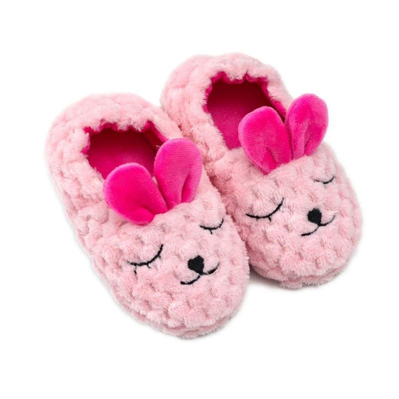 Csfry Toddler Girls' Bunny House Slippers Cartoon Warm Home Shoes Rose 5-6 Toddler - Image 4