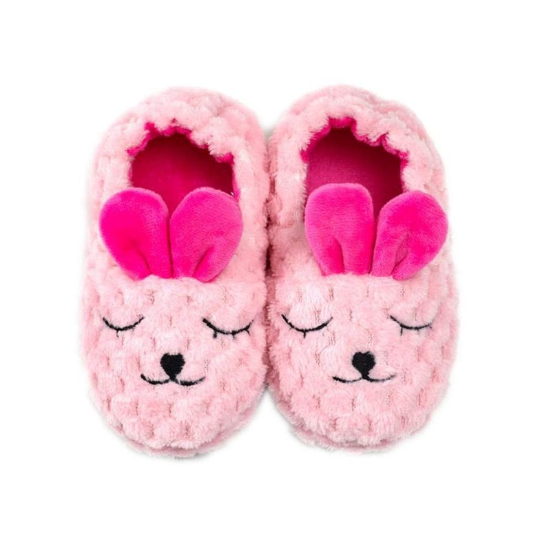 Csfry Toddler Girls' Bunny House Slippers Cartoon Warm Home Shoes Rose 5-6 Toddler - Image 1