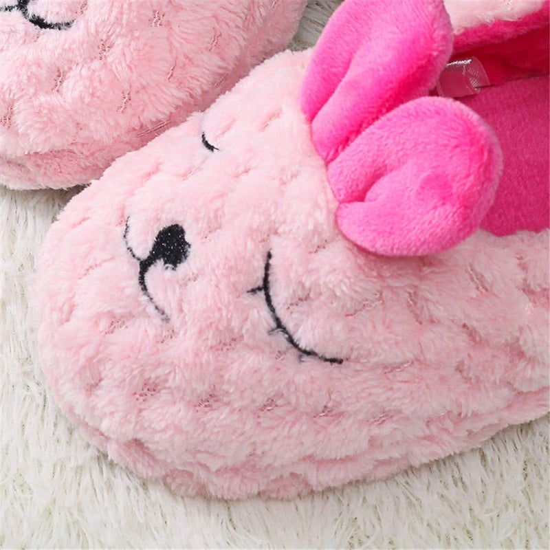 Csfry Toddler Girls' Bunny House Slippers Cartoon Warm Home Shoes Rose 5-6 Toddler - Image 2