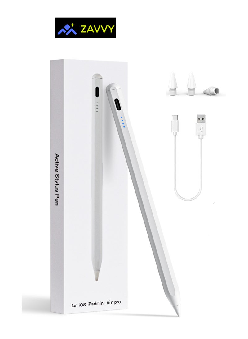 زاڤي قلم ايباد، قلم ستايلس مع خاصية رفض راحة اليد لجهاز ابل ايباد (2018-2025)، متوافق مع ايباد برو 11/12.9 بوصة، ايباد الجيل 10/9/8/7/6، اير الجيل 5/4/3، ميني الجيل 6/5 - Image 1
