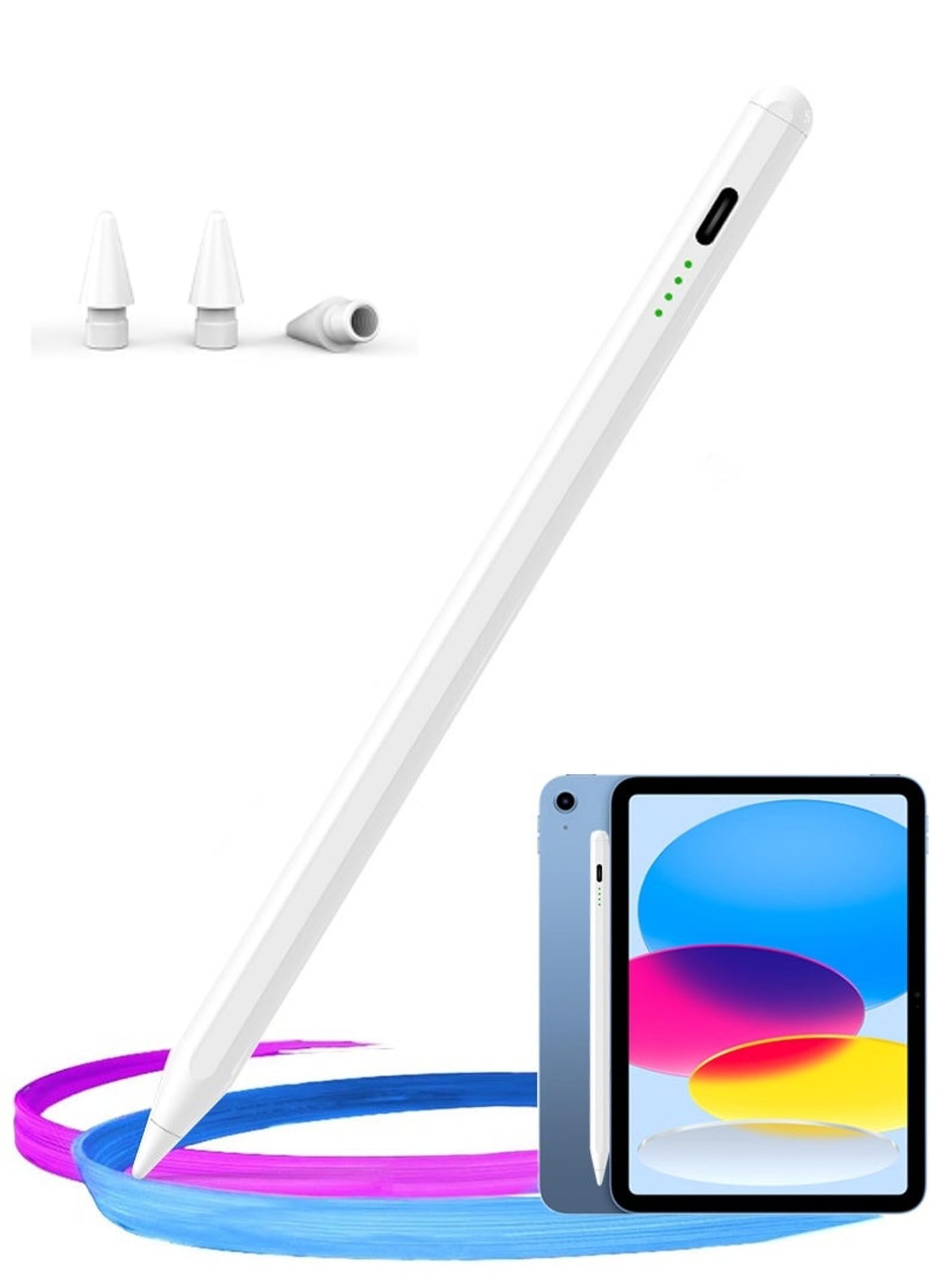 ZAVVY iPad Pencil, Stylus Pen for Apple iPad with Palm Rejection (2018-2025), compatible with iPad Pro 11/12.9 Inch, iPad 10/9/8/7/6th Gen, Air 5/4/3 Gen, Mini 6/5th Gen
