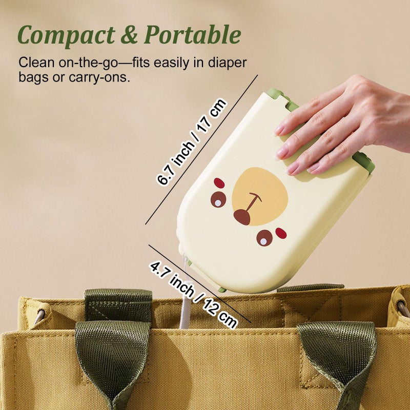 Detsuk Travel Baby Bottle Cleaner Kit with Storage Case â€“ 6-in-1 Compact Bottle Brush Set for Infant Feeding, Breast Pump Parts & On-The-Go Washing â€“ Baby Travel Essentials for Flying (Green) - Image 5