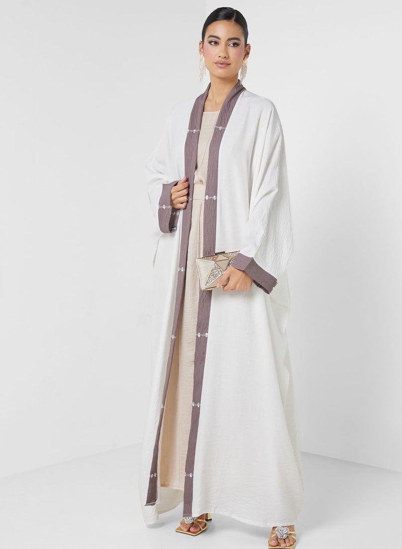 Embroidered Open Abaya