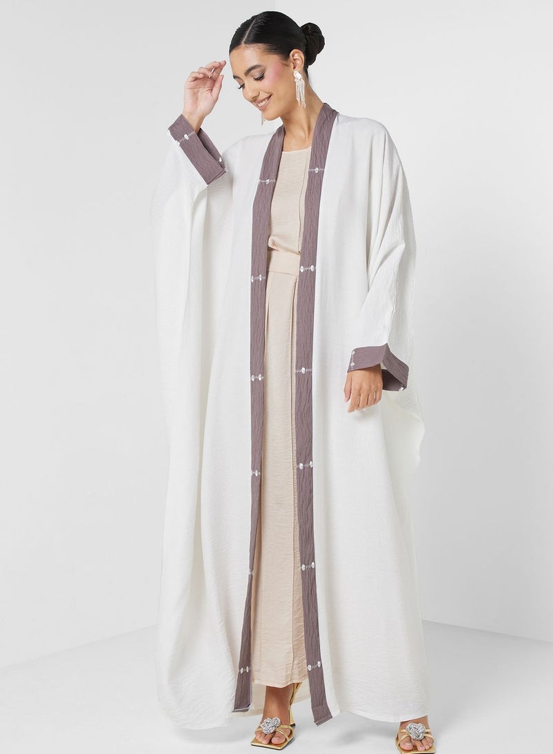 Embroidered Open Abaya