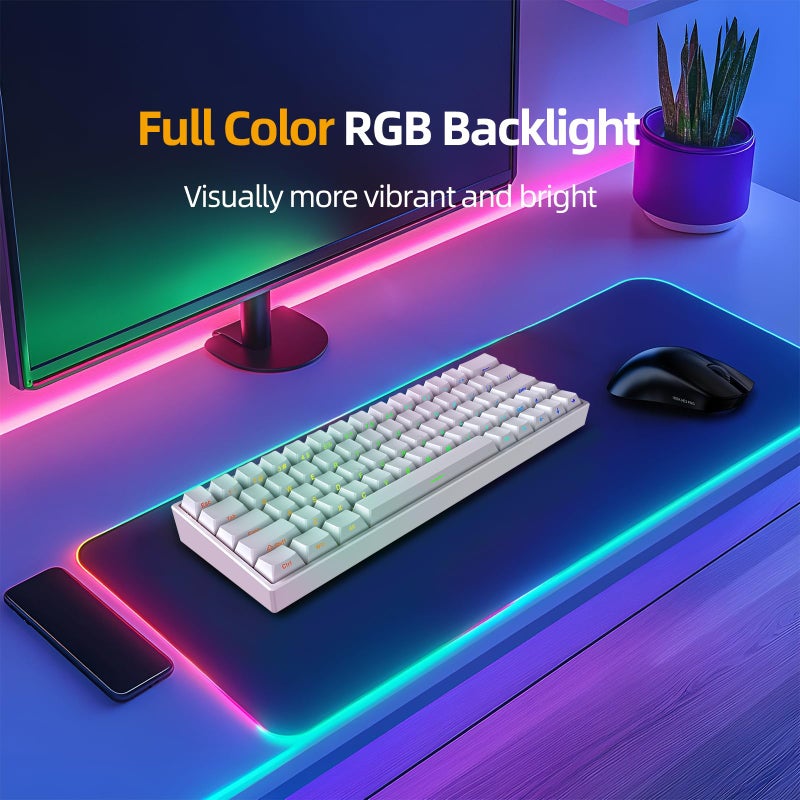 IROK ND63PRO Rapid Trigger Magnetic Switch 60% TKL Hot Swapped Mechanical Keyboard, OKT Azure Switches RGB Programmable Wired Gaming Keyboard for Win/Mac Gamer - White - Image 2