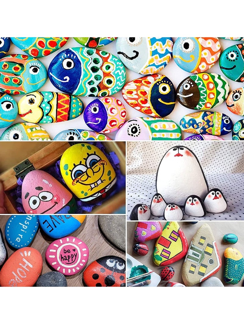 Excefore Large Rocks for Painting, Kindness Crafting Party Pack Bundle River Stones Painting Crafts, Natural Smooth Surface Arts & Rock Supplies Kid Painters 10PCS  - Image 2
