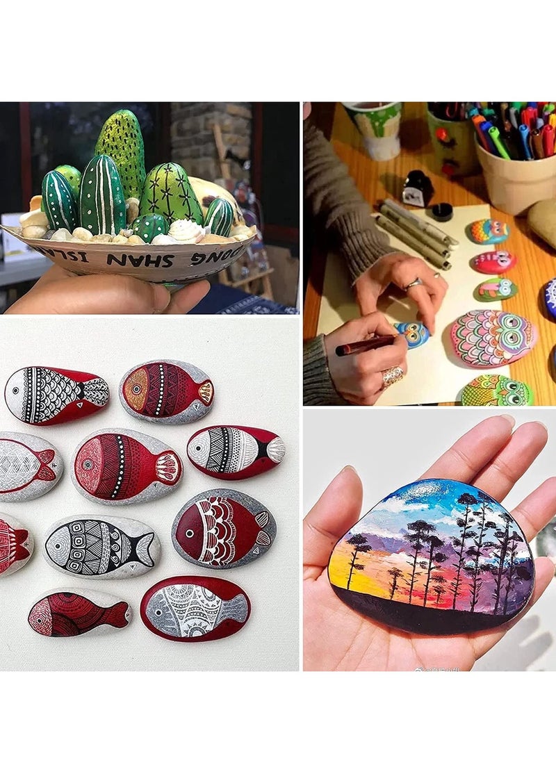Excefore Large Rocks for Painting, Kindness Crafting Party Pack Bundle River Stones Painting Crafts, Natural Smooth Surface Arts & Rock Supplies Kid Painters 10PCS  - Image 3