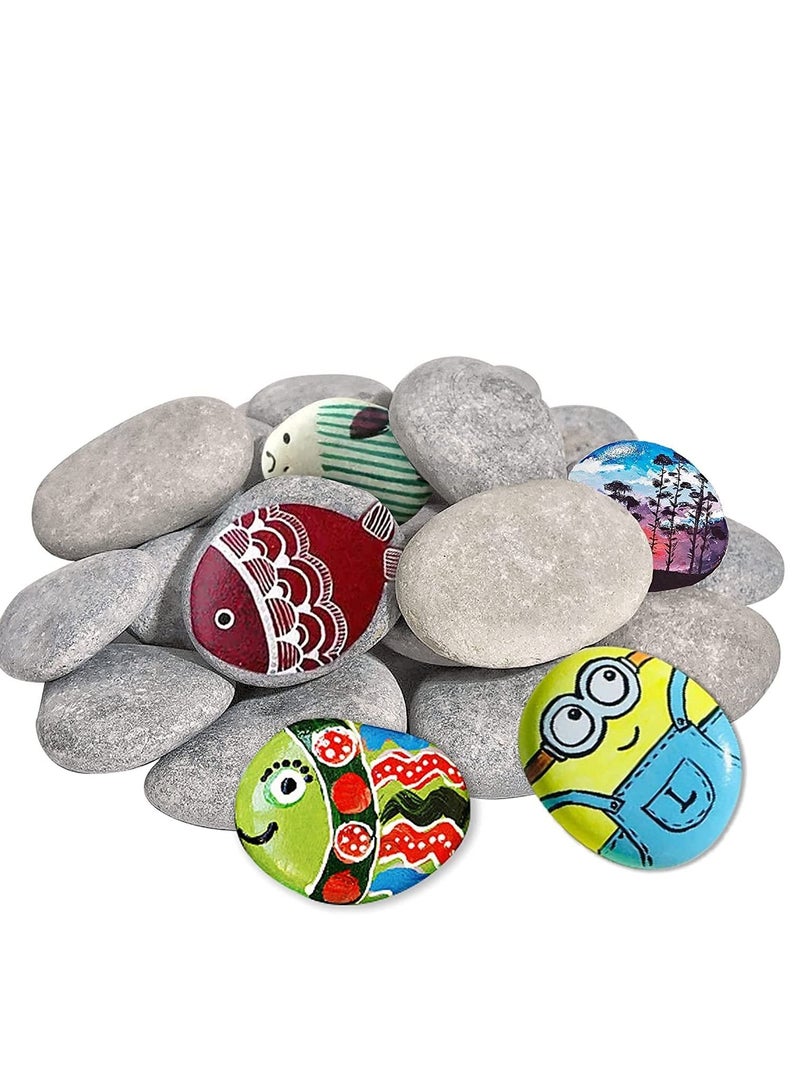 Excefore Large Rocks for Painting, Kindness Crafting Party Pack Bundle River Stones Painting Crafts, Natural Smooth Surface Arts & Rock Supplies Kid Painters 10PCS  - Image 1