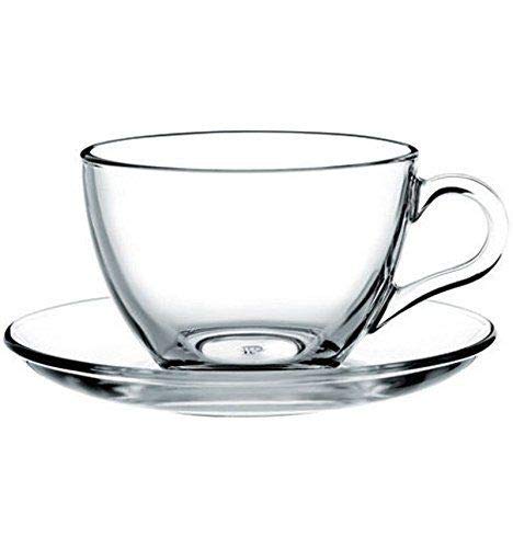 Incrizma Imported Glass Tea Cup & Saucer Set Clear Cups, 220 ml Capacity - Durable - Tea Cup Set of 12 Pcs (6 Cups & 6 Saucers) - Image 3