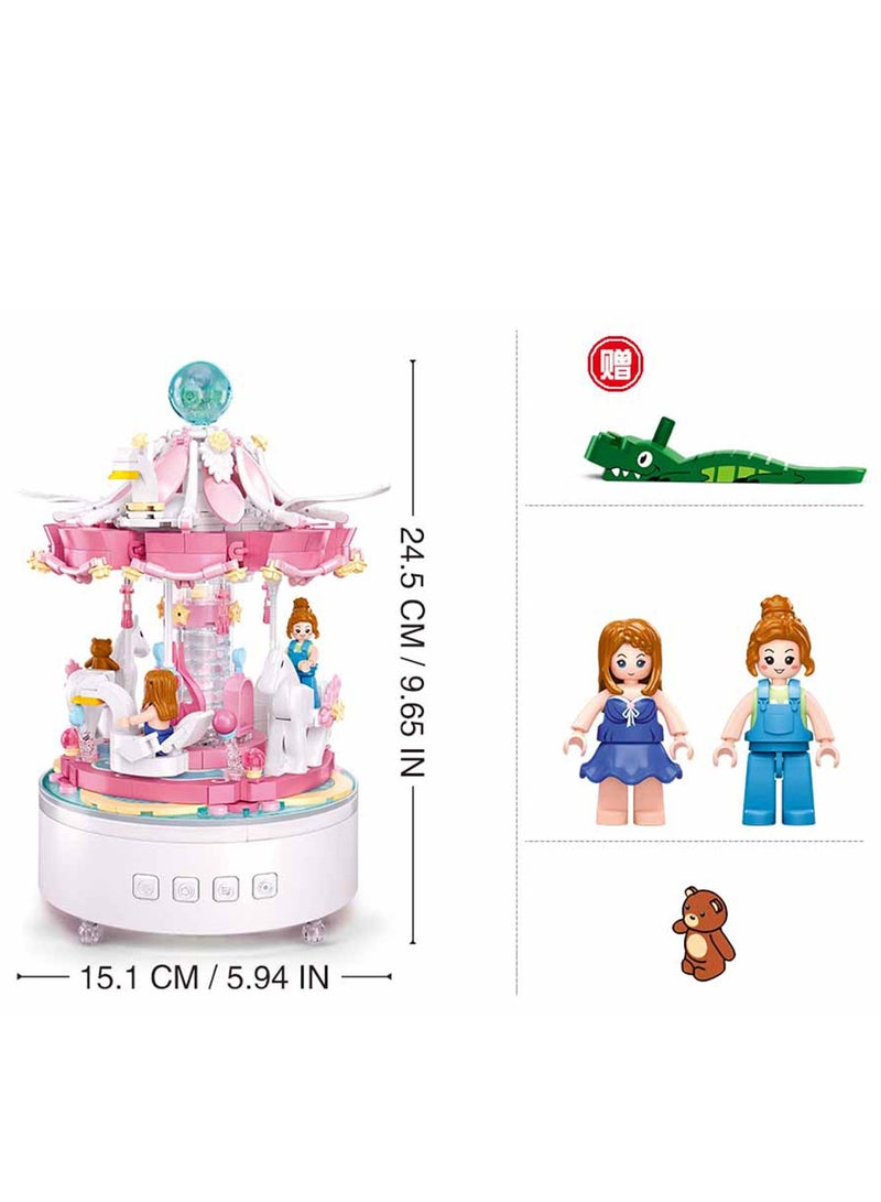 Sluban Bricks Carousel Music Box 566-Piecess - Image 3