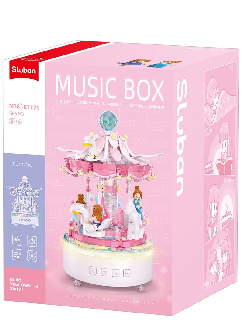 Sluban Bricks Carousel Music Box 566-Piecess - Image 1