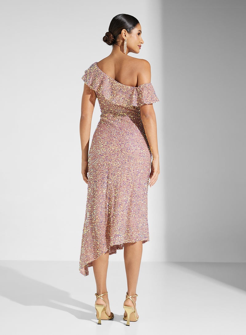 Ella Limited Edition Sequin One-Shoulder Dress  - Image 2