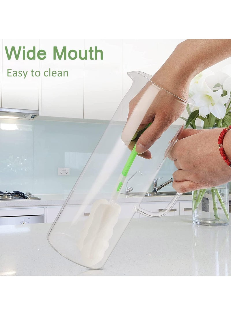 AUTOYSUR جركن زجاجي مع أكواب وعاء ماء مع أغطية من الخيزران (1000 مل) - Image 4