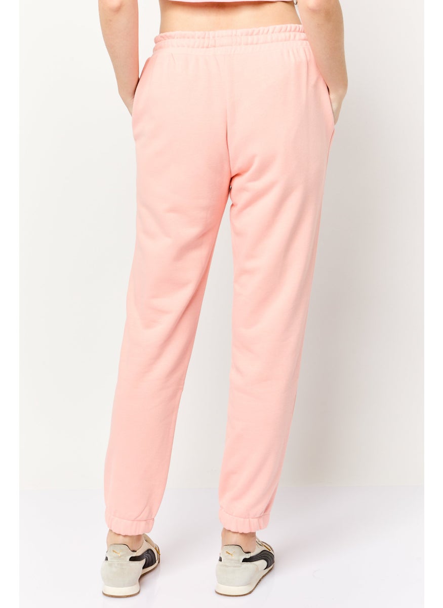 Scotch & Soda Women Regular Fit Embroided Logo Jogger Pants, Peach  - Image 4