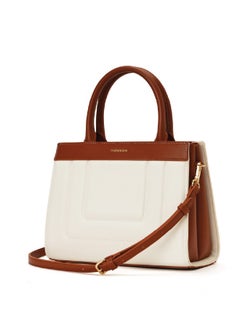 Mokobara MOKOBARA The Noir Handbag Vegan Leather Top Handle Stylish Women Shoulder Bag Top Handle Purse (Coconut Cream)  - Image 4