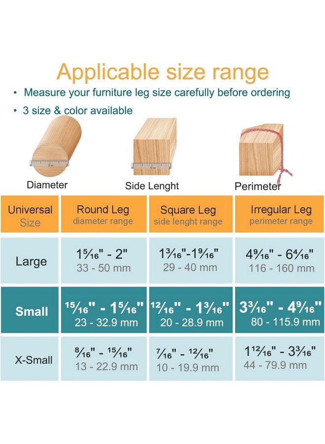 OASMU 16pcs Chair Leg Floor Protectors,Bar stools Leg Protectors Caps,Dining Room Table Chair Leg Protectors for Hardwood Floors,Chair Leg Covers Silicone Felt Furniture Pads (Small fit: 0.9'' - 1.29'') - Image 1