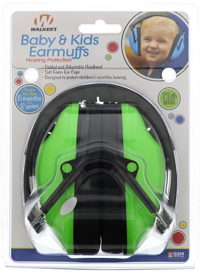 Walker's WALKERâ€™S Youth Childrenâ€™s Low Profile Lightweight Padded Headband Adjustable Folding Noise-Reducing Hearing Protection Earmuffs, Lime Green - Image 4