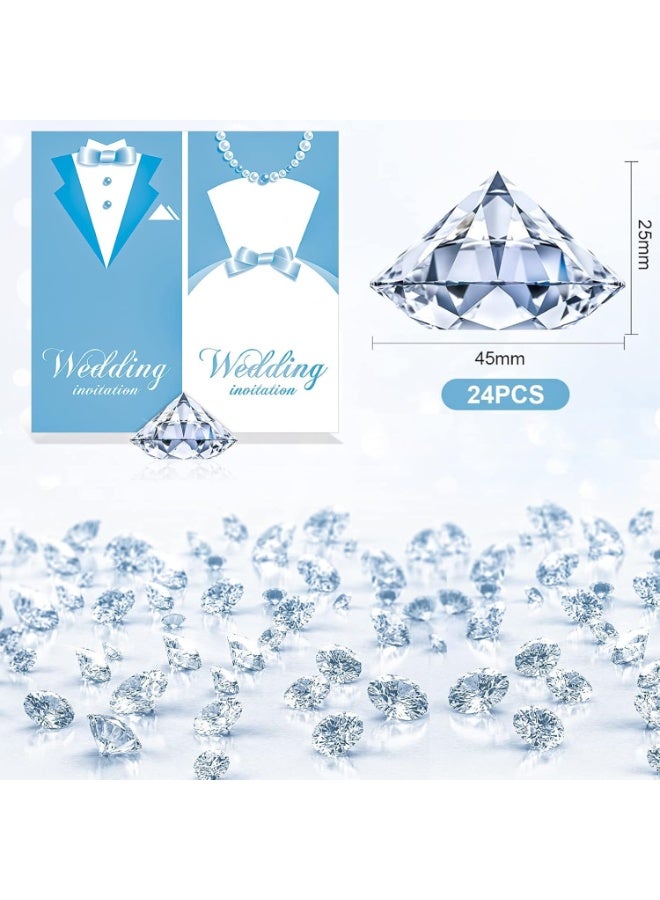 Relex 24 Pack Diamond Place Card Holders Stands, Acrylic Crystal Table Card Stands for Wedding, Party Decoration, Baby Shower, Table Decorations (Clear) - Image 4
