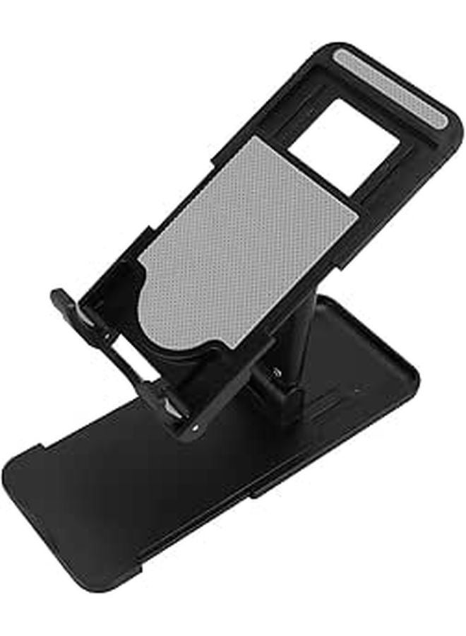 Foldable Adjustable Phone Stand Holder For Desk Streaming Video Recording Black - Image 1