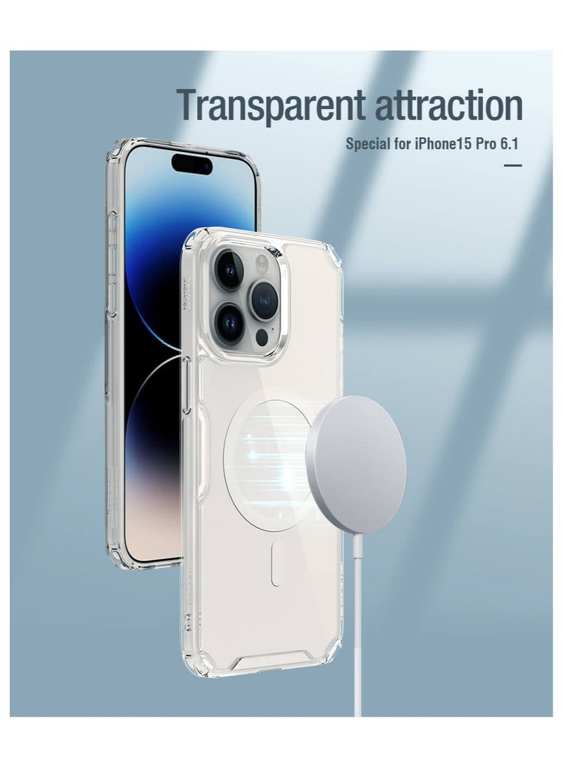 Nillkin Nature Series tpu cover Compatible with MagSafe for iphone 15 Pro - Clear - Image 4