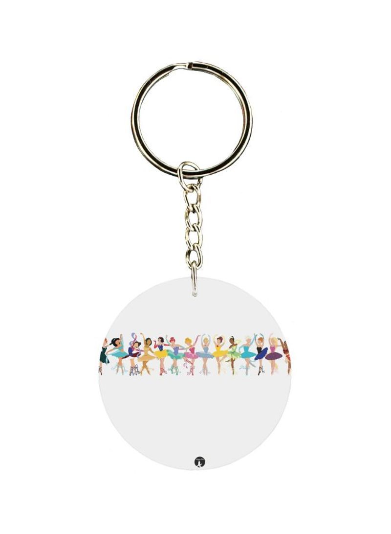 RKN Cartoon Dancing Girl Printed Keychain