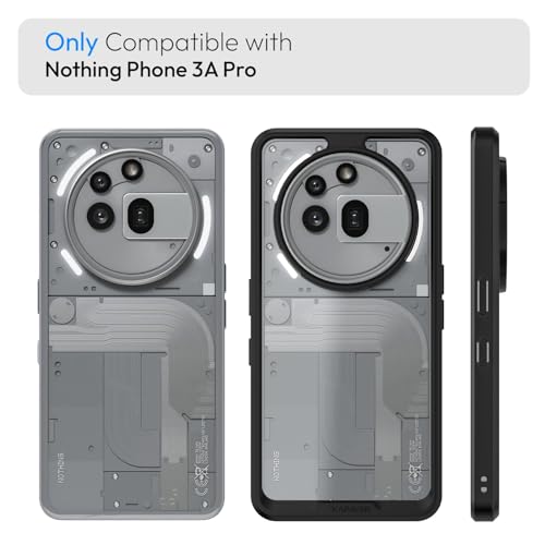 KAPAVER Impulse Series Back Cover Case for Nothing Phone 3a Pro (PC +TPU) (Impulse Black Case with Glass) - Image 2
