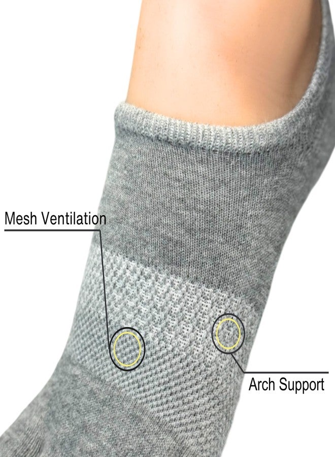 إس إس سوكسنس جوارب Soxsense بدون ظهور أصابع القدم، مصنوعة من القطن الفاخر للنساء، جوارب رقيقة قصيرة لأصابع القدم الخمسة، مناسبة لحالات إبهام القدم الأروح، (4 أزواج) (مقاسات أمريكية، ألفا، متوسط، عادي، عادي، 4 ألوان) - Image 3