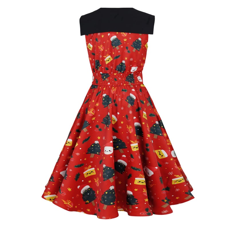 HIGAKI Women's 1950s Dress Tea Party V-Neck Sleeveless Dress(DR0065SD,3XL) - Image 5
