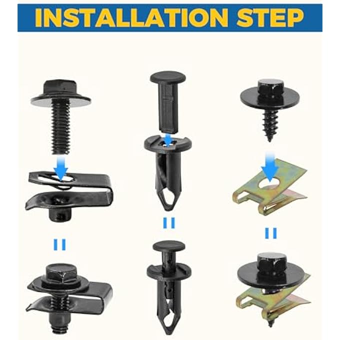 ريحني مشابك السيارات 100 قطعة، صواميل مشبك اللولب، مجموعات مشابك بلاستيكية، مثبتات مسامير لديكور داخل السيارة - Image 3