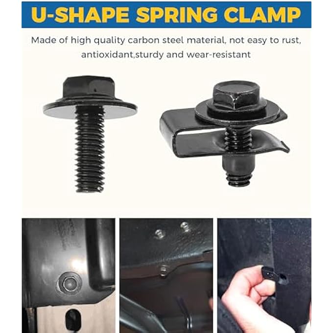 ريحني مشابك السيارات 100 قطعة، صواميل مشبك اللولب، مجموعات مشابك بلاستيكية، مثبتات مسامير لديكور داخل السيارة - Image 5