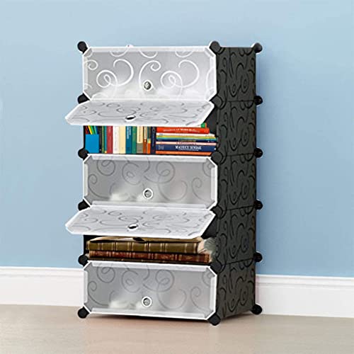 Zemic Diy Multipurpose Bookshelf| Plastic Sheet Portable Storage Shelve For Books Storage Organizer| Bookcase For Home Furniture |Cabinet Shelves For Bedroom Office Living Room (Set Of 5 Cases, Black) - Image 1