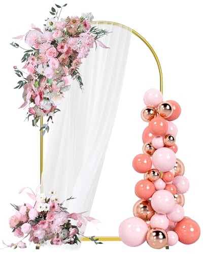 Rtshuok 66FT Arch Backdrop Stand Gold Metal Arch Stand Backdrop Ideal for Weddings Birthday Parties Baby Showers Celebration Decorations - Image 1