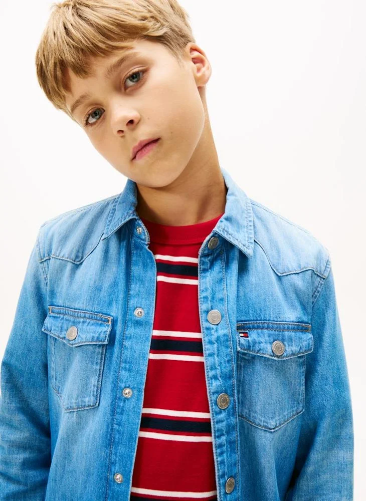 Tommy Hilfiger Denim Kids Denim Western Denim Shirt for Men | Best Price UAE