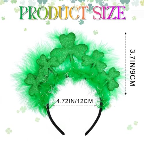 CAKURE St Patricks Day Headband Light Up Shamrock Hair Band Green Headpiece Irish Day Hair Accessories for Women - Image 3