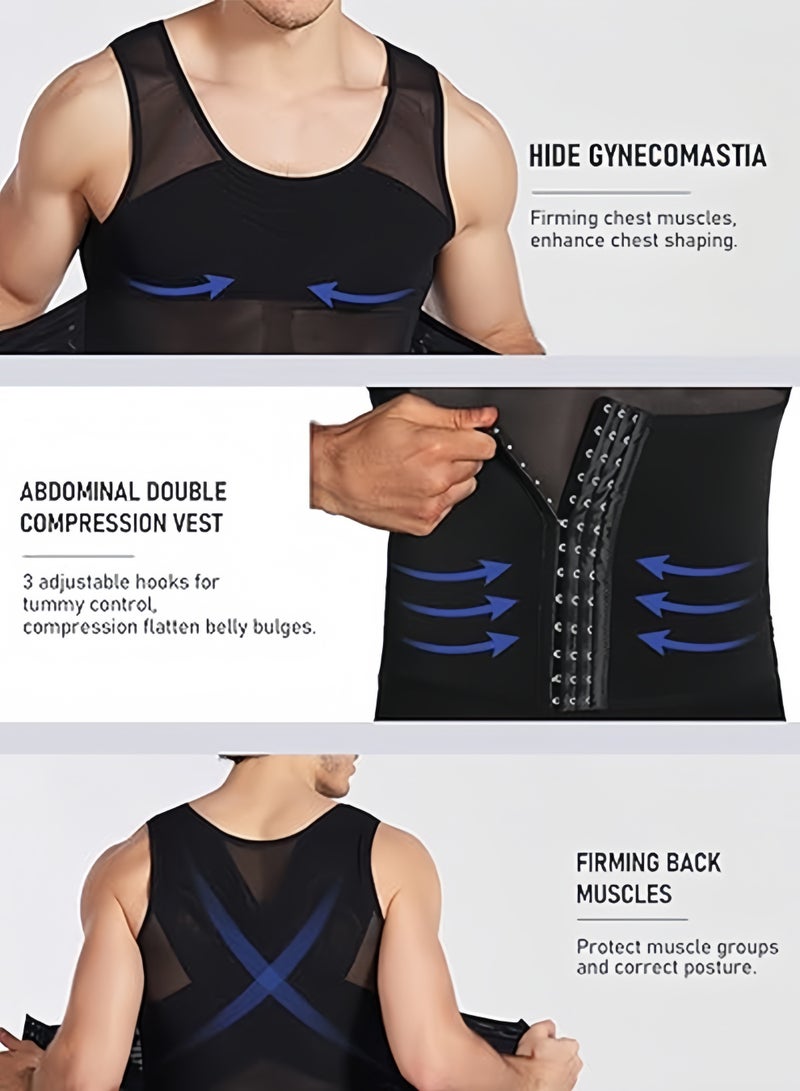 Polish'D Men's Body Slimming Shaper Compression Shirt for Fitness Shaping - Image 2
