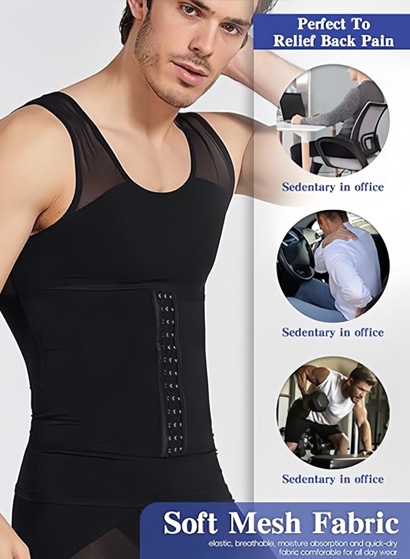 Polish'D Men's Body Slimming Shaper Compression Shirt for Fitness Shaping - Image 3