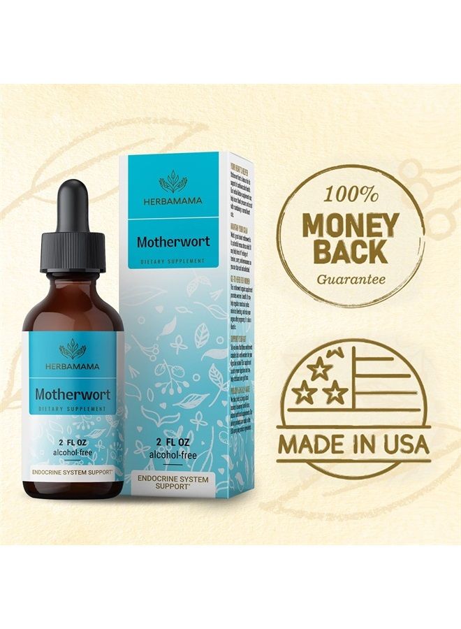 HERBAMAMA Motherwort Tincture - Organic Motherwort Herb Liquid Drops - Vegan Supplement - 2 fl oz - Image 5