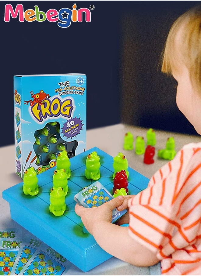 MEBEGIN - Frog Chess Board Game, Puzzle Game for Two Players, Parent-child Interactive Toy Set with Storage Box, Fun Family Game, Fast Paced Action Game, Creative Board Game for Party Time and Family Activities, Fits on Table or Floor to Play, Ideal Gift for Kids Aged 3+ - Image 1