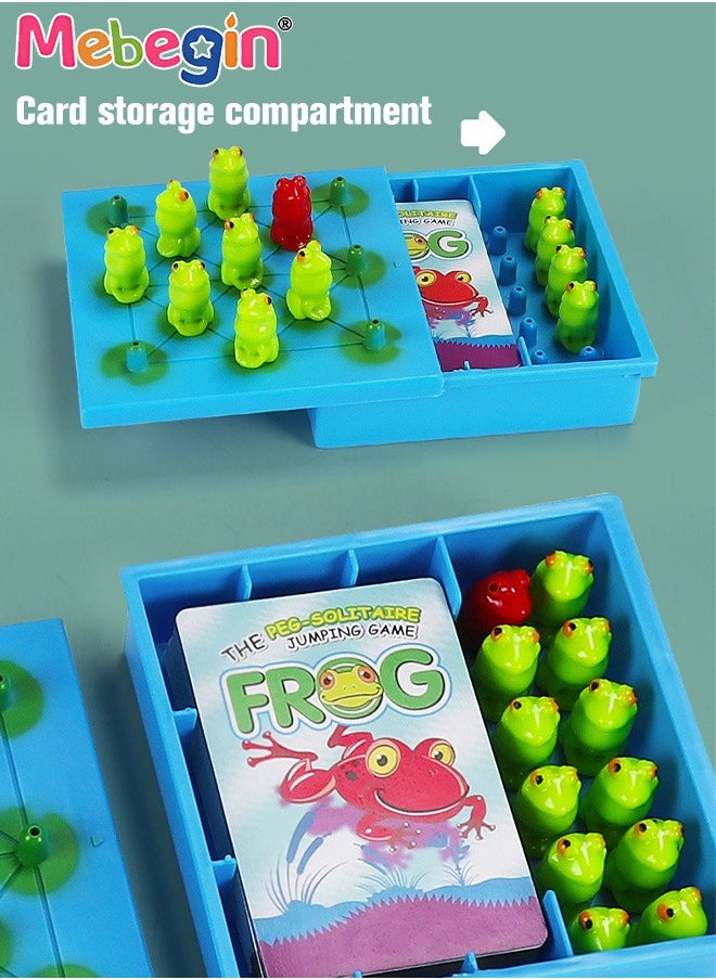 MEBEGIN - Frog Chess Board Game, Puzzle Game for Two Players, Parent-child Interactive Toy Set with Storage Box, Fun Family Game, Fast Paced Action Game, Creative Board Game for Party Time and Family Activities, Fits on Table or Floor to Play, Ideal Gift for Kids Aged 3+ - Image 1