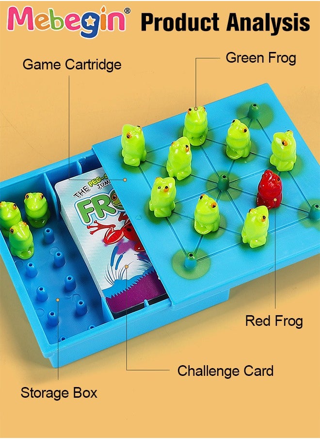 MEBEGIN Frog Chess Board Game, Puzzle Game for Two Players, Parent-child Interactive Toy Set with Storage Box, Fun Family Game, Fast Paced Action Game, Creative Board Game for Party Time and Family Activities, Fits on Table or Floor to Play, Ideal Gift for Kids Aged 3+  - Image 5